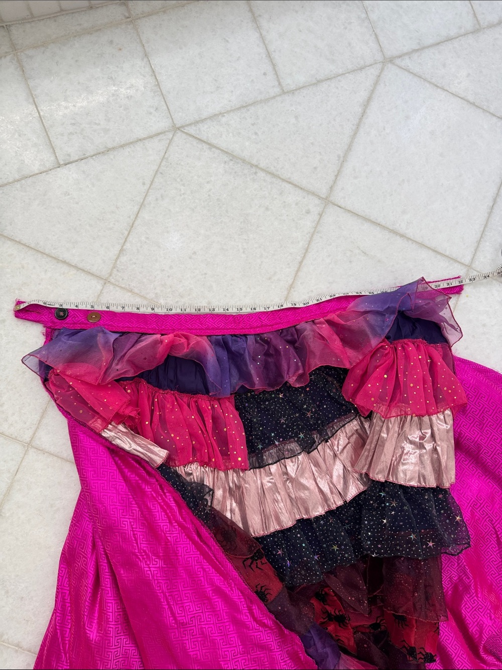 Fuchsia Multi-Tier Ruffled women party skirt - Picture 6 of 7